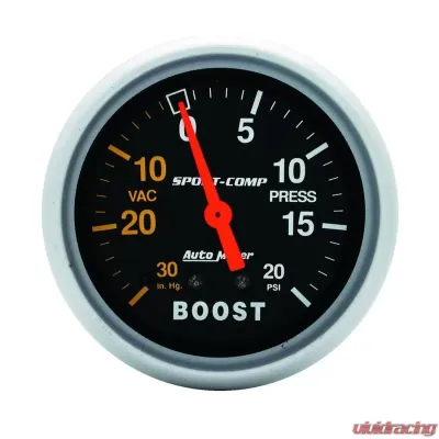 AutoMeter GAUGE; VAC/BOOST; 2 5/8in.; 30INHG-20PSI; MECHANICAL; SPORT-COMP - 3401