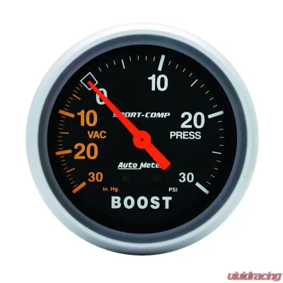 AutoMeter GAUGE; VAC/BOOST; 2 5/8in.; 30INHG-30PSI; MECHANICAL; SPORT-COMP - 3403