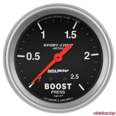 AutoMeter GAUGE; BOOST; 2 5/8in.; 2.5KG/CM2; MECHANICAL; SPORT-COMP - 3404-J