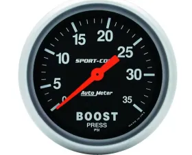 AutoMeter GAUGE; BOOST; 2 5/8in.; 35PSI; MECHANICAL; SPORT-COMP