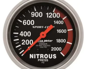 AutoMeter GAUGE; NITROUS PRESSURE; 2 5/8in.; 2000PSI; MECHANICAL; SPORT-COMP