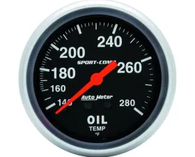 AutoMeter GAUGE; OIL TEMP; 2 5/8in.; 140-280deg.F; MECHANICAL; SPORT-COMP