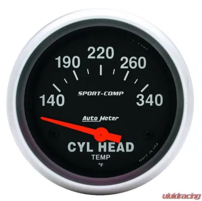 AutoMeter GAUGE; CYLINDER HEAD TEMP; 2 5/8in.; 140-340deg.F; ELECTRIC; SPORT-COMP - 3536