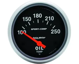 AutoMeter GAUGE; OIL TEMP; 2 5/8in.; 100-250deg.F; ELECTRIC; SPORT-COMP