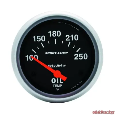 AutoMeter GAUGE; OIL TEMP; 2 5/8in.; 100-250deg.F; ELECTRIC; SPORT-COMP - 3542