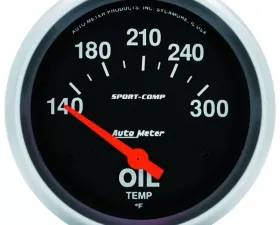 AutoMeter GAUGE; OIL TEMP; 2 5/8in.; 140-300deg.F; ELECTRIC; SPORT-COMP