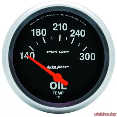 AutoMeter GAUGE; OIL TEMP; 2 5/8in.; 140-300deg.F; ELECTRIC; SPORT-COMP - 3543