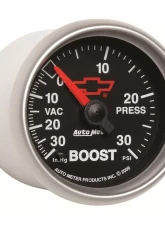 AutoMeter GAUGE; VAC/BOOST; 2 1/16in.; 30INHG-30PSI; MECHANICAL; CHEVY RED BOWTIE; BLACK                                     - 3603-00406 - Image 4