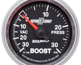 AutoMeter GAUGE; VAC/BOOST; 2 1/16in.; 30INHG-30PSI; MECHANICAL; SPORT-COMP II