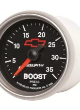AutoMeter GAUGE; BOOST; 2 1/16in.; 35PSI; MECHANICAL; CHEVY RED BOWTIE; BLACK                                     - 3604-00406 - Image 4