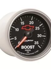 AutoMeter GAUGE; FUEL LEVEL; 2 1/16in.; 0OE TO 90OF; ELEC; CHEVY RED BOWTIE; BLACK                                     - 3613-00406 - Image 2