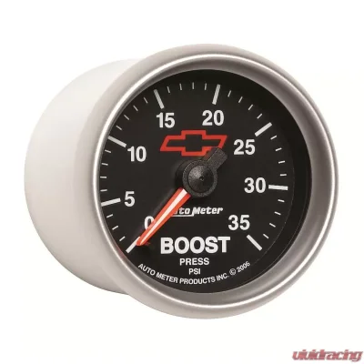 AutoMeter GAUGE; FUEL LEVEL; 2 1/16in.; 0OE TO 90OF; ELEC; CHEVY RED BOWTIE; BLACK - 3613-00406