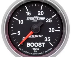 AutoMeter GAUGE; BOOST; 2 1/16in.; 35PSI; MECHANICAL; SPORT-COMP II