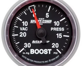 AutoMeter GAUGE; VAC/BOOST; 2 1/16in.; 30INHG-20PSI; MECHANICAL; SPORT-COMP II