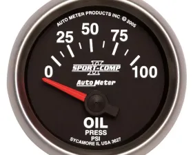 AutoMeter GAUGE; OIL PRESSURE; 2 1/16in.; 100PSI; ELECTRIC; SPORT-COMP II
