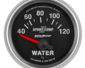 AutoMeter GAUGE; WATER TEMP; 2 1/16in.; 40-120deg.C; ELECTRIC; SPORT-COMP II