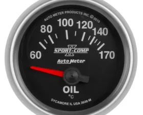 AutoMeter GAUGE; OIL TEMP; 2 1/16in.; 60-170deg.F; ELECTRIC; SPORT-COMP II