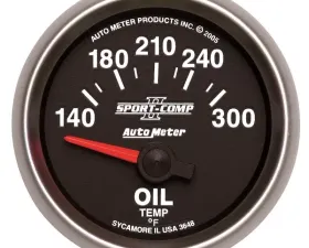 AutoMeter GAUGE; OIL TEMP; 2 1/16in.; 140-300deg.F; ELECTRIC; SPORT-COMP II