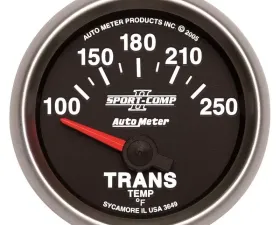 AutoMeter GAUGE; TRANSMISSION TEMP; 2 1/16in.; 100-250deg.F; ELECTRIC; SPORT-COMP II