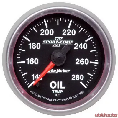 AutoMeter GAUGE; OIL TEMP; 2 1/16IN.; 140-280 F; DIGITAL STEPPER MOTOR; SPORT-COMP II - 3656