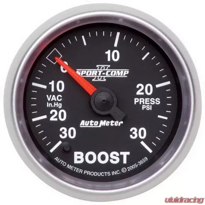 AutoMeter GAUGE; VAC/BOOST; 2 1/16IN.; 30INHG-30PSI; DIGITAL STEPPER MOTOR; SPORT-COMP II - 3659