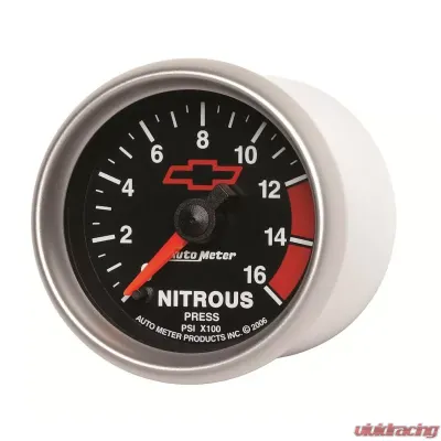AutoMeter GAUGE; NITROUS PRESSURE; 2 1/16in.; 1600PSI; DIGITAL STEPPER MOTOR; CHEVY RED BO - 3674-00406