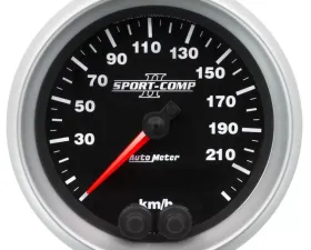 AutoMeter GAUGE; SPEEDOMETER; 3 3/8in.; 225KM/H; GPS; SPORT-COMP II