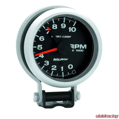AutoMeter GAUGE; TACHOMETER; 3 3/4in.; 10K RPM; PEDESTAL W/RED LINE; SPORT-COMP - 3700