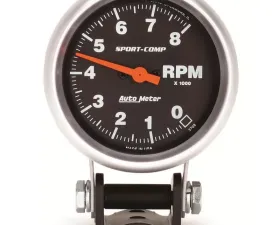 AutoMeter GAUGE; TACHOMETER; 2 5/8in.; 8K RPM; PEDESTAL; SPORT-COMP