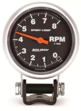 AutoMeter GAUGE; TACHOMETER; 2 5/8in.; 8K RPM; PEDESTAL; SPORT-COMP                                     - 3708 - Image 2