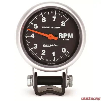 AutoMeter GAUGE; TACHOMETER; 2 5/8in.; 8K RPM; PEDESTAL; SPORT-COMP - 3708