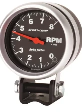 AutoMeter GAUGE; TACHOMETER; 2 5/8in.; 8K RPM; PEDESTAL; SPORT-COMP                                     - 3708 - Image 2