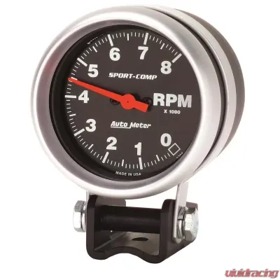 AutoMeter GAUGE; TACHOMETER; 2 5/8in.; 8K RPM; PEDESTAL; SPORT-COMP - 3708