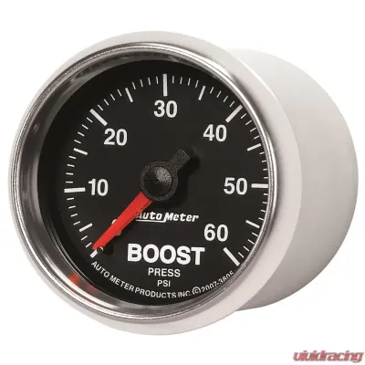 AutoMeter GAUGE; BOOST; 2 1/16in.; 60PSI; MECHANICAL; GS - 3805