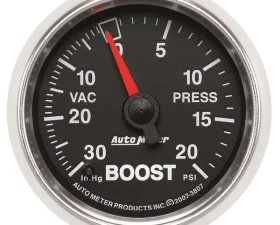 AutoMeter GAUGE; VAC/BOOST; 2 1/16in.; 30INHG-20PSI; MECHANICAL; GS