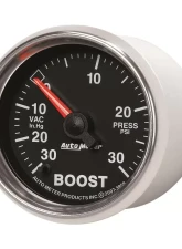 AutoMeter GAUGE; VAC/BOOST; 2 1/16in.; 30INHG-30PSI; DIGITAL STEPPER MOTOR; GS                                     - 3859 - Image 2