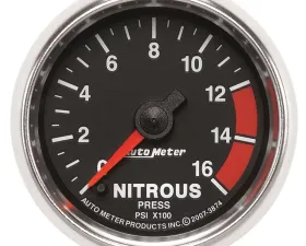 AutoMeter GAUGE; NITROUS PRESSURE; 2 1/16in.; 1600PSI; DIGITAL STEPPER MOTOR; GS