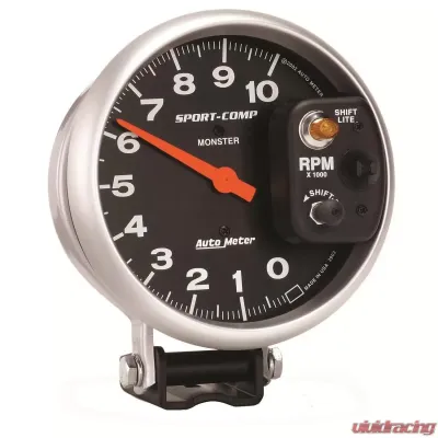 AutoMeter GAUGE; TACHOMETER; 5in.; 10K RPM; PEDESTAL W/INT. SHIFT-LITE; SPORT-COMP - 3903