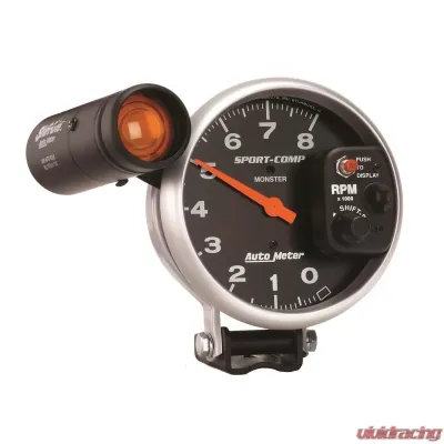 AutoMeter GAUGE; TACHOMETER; 5in.; 8K RPM; PEDESTAL W/EXT. SHIFT-LITE; SPORT-COMP - 3905