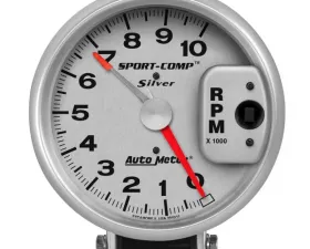 AutoMeter GAUGE; TACHOMETER; 5in.; 10K RPM; PEDESTAL W/RED LINE; ULTRA-LITE