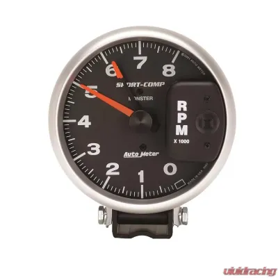 AutoMeter GAUGE; TACHOMETER; 5in.; 8K RPM; PEDESTAL W/RED LINE; SPORT-COMP - 3980