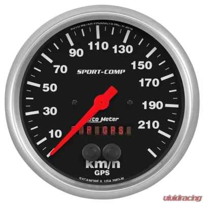 AutoMeter GAUGE; SPEEDOMETER; 5in.; 225KM/H; GPS; SPORT-COMP - 3983-M