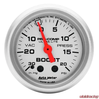 AutoMeter GAUGE; VAC/BOOST; 2 1/16in.; 30INHG-20PSI; MECHANICAL; ULTRA-LITE - 4301