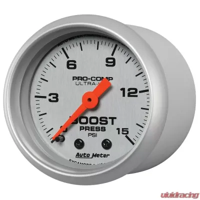 AutoMeter GAUGE; BOOST; 2 1/16in.; 15PSI; MECHANICAL; ULTRA-LITE - 4302