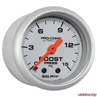 AutoMeter GAUGE; BOOST; 2 1/16in.; 15PSI; MECHANICAL; ULTRA-LITE - 4302