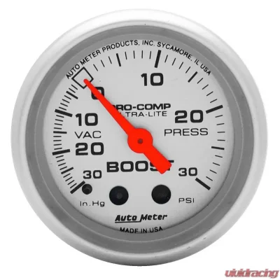 AutoMeter GAUGE; VAC/BOOST; 2 1/16in.; 30INHG-30PSI; MECHANICAL; ULTRA-LITE - 4303