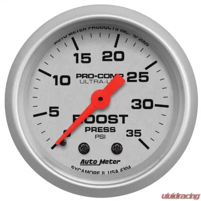 AutoMeter GAUGE; BOOST; 2 1/16in.; 35PSI; MECHANICAL; ULTRA-LITE - 4304