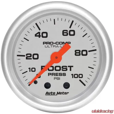 AutoMeter GAUGE; BOOST; 2 1/16in.; 100PSI; MECHANICAL; ULTRA-LITE - 4306