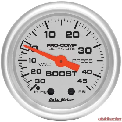 AutoMeter GAUGE; VAC/BOOST; 2 1/16in.; 30INHG-45PSI; MECHANICAL; ULTRA-LITE - 4308