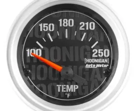AutoMeter GAUGE; WATER TEMP; 2 1/16in.; 100-250deg.F; ELECTRIC; HOONIGAN